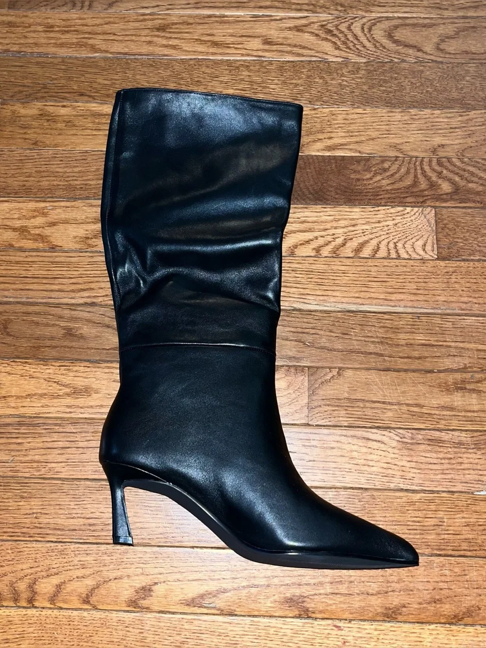 Steve Madden Lavan Pointed Toe Knee High Boot Black Leather Women’s 10